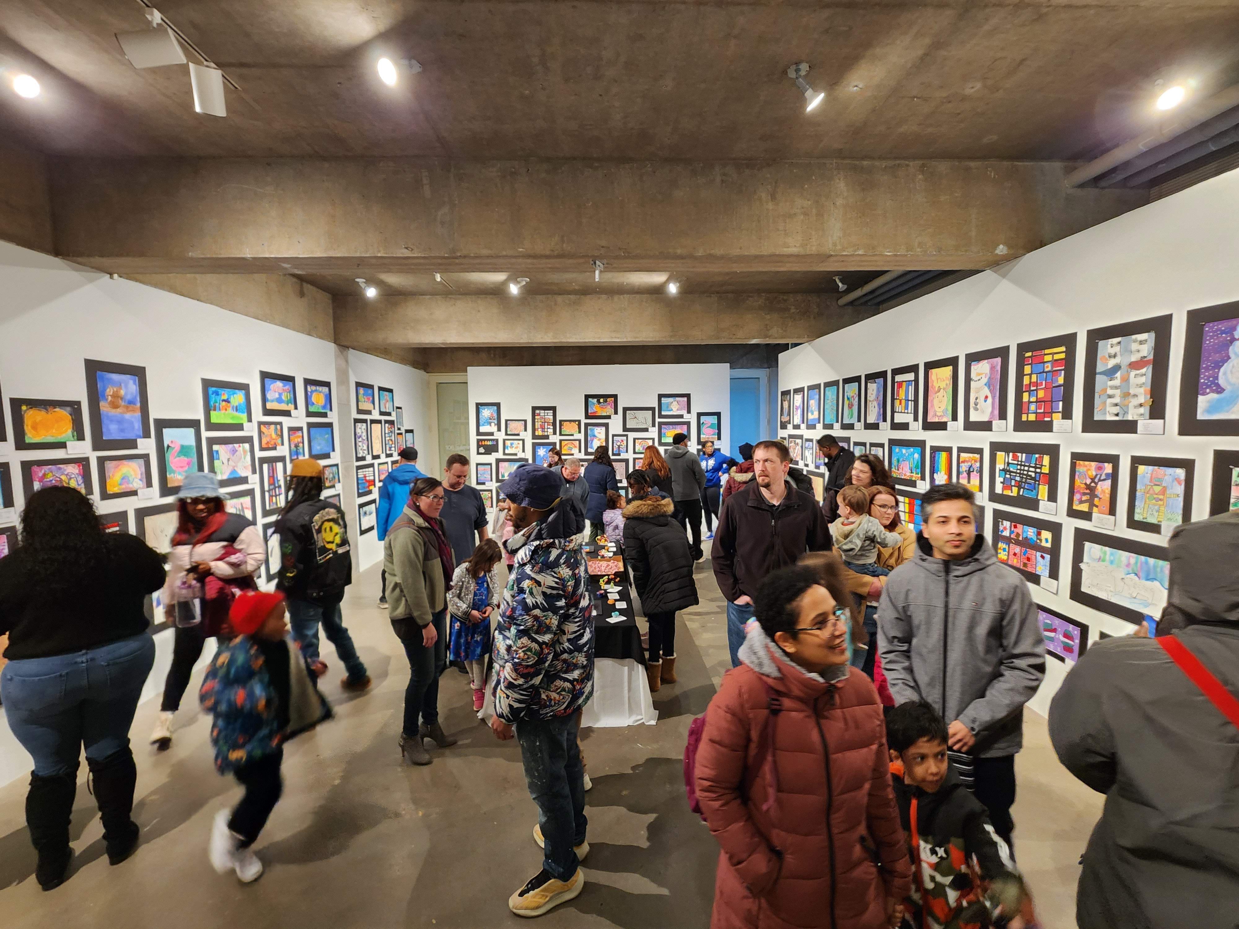 Visitors at the 2024 Middletown Public Schools K-12 Art Show
